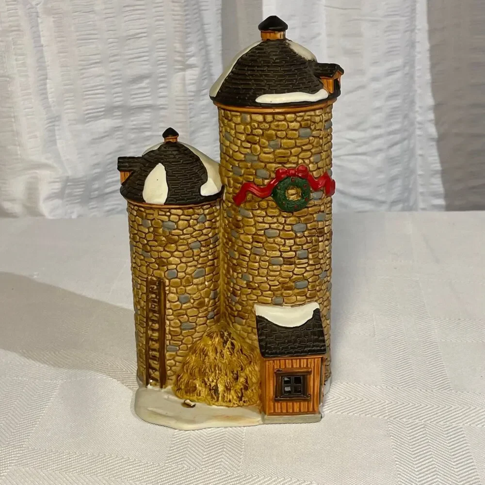 Lemax 1999 Silo #94381 Christmas Village Farm Porcelain Retired w/ Box(c25-926-1